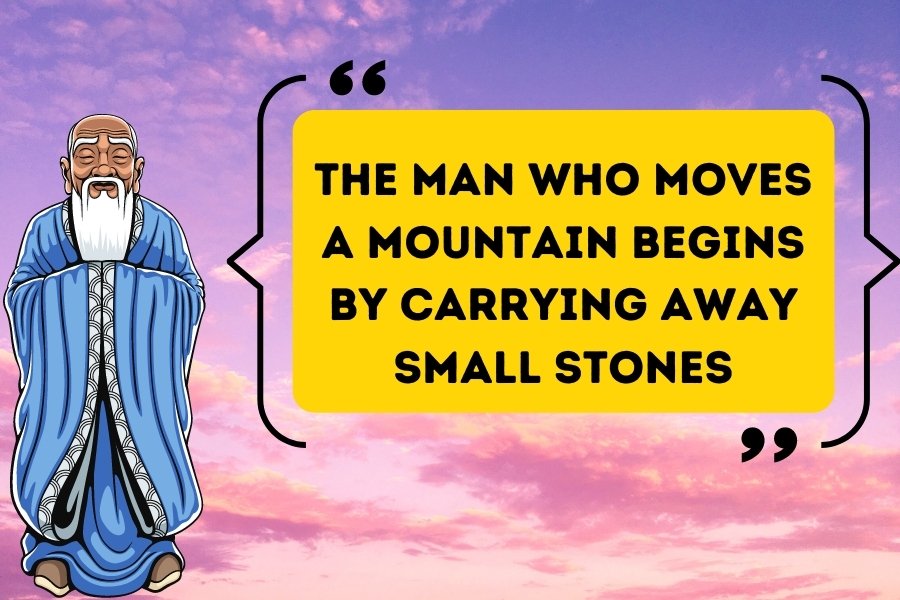 The man who moves a mountain begins by carrying away small stones