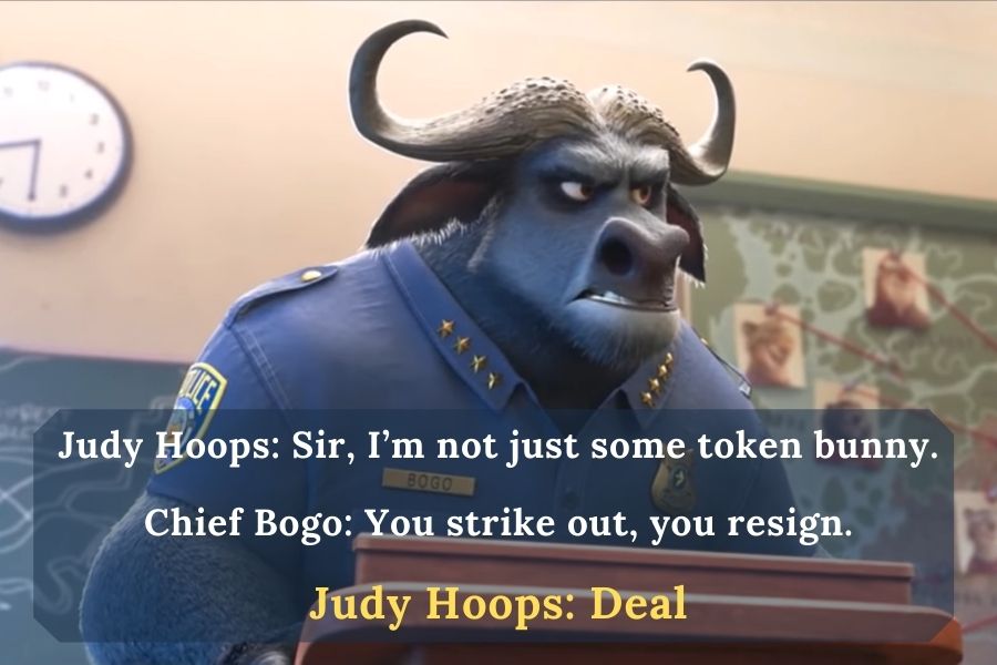 Judy and Chief Bogo are talking about deal