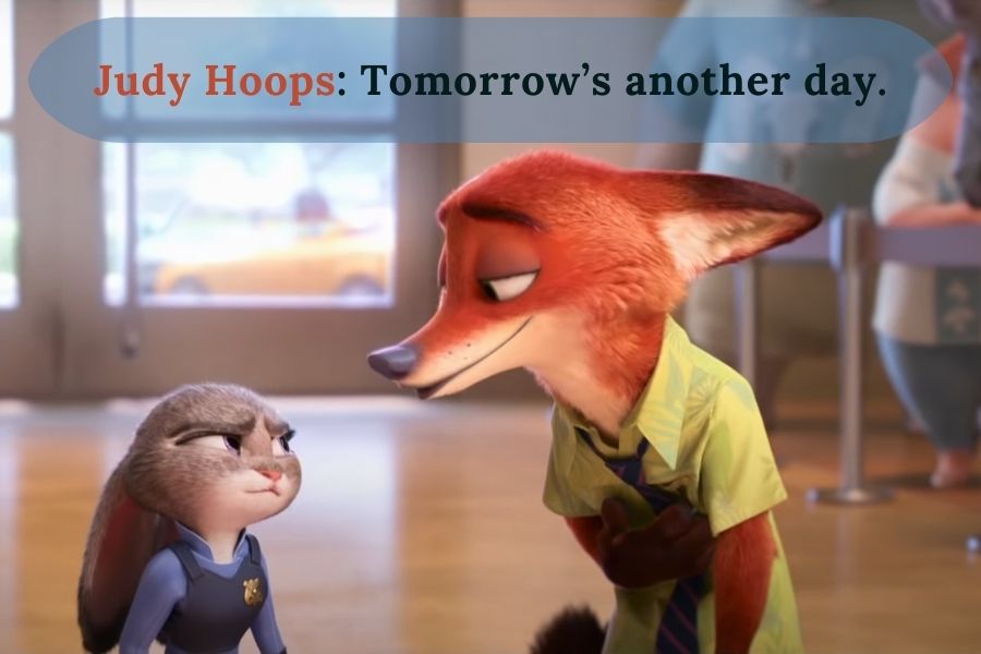 Judy and Nick talking about Tomorrow