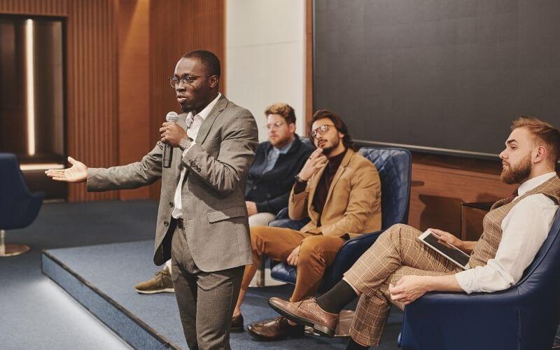 A man giving a speech