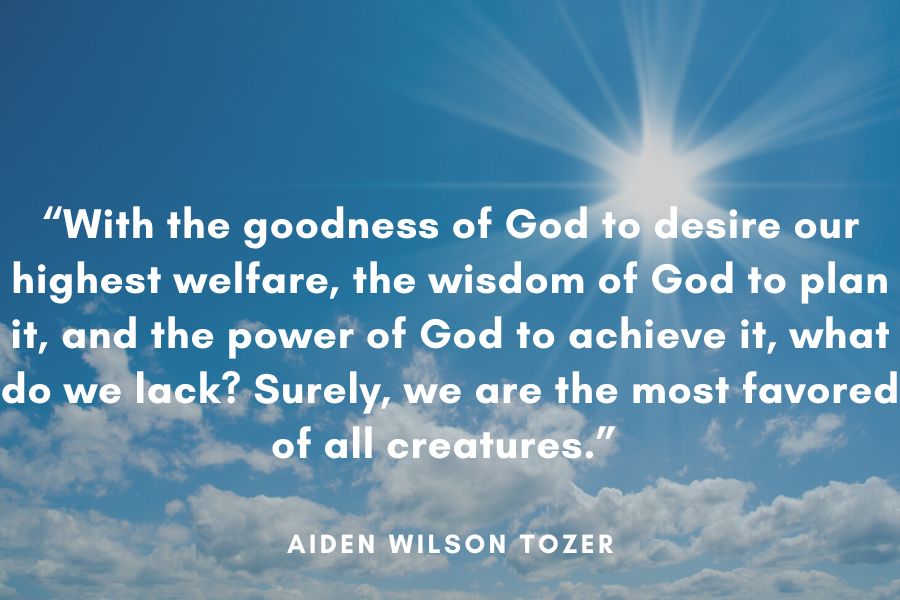 Aiden Wilson Tozer Quote about lords goodness