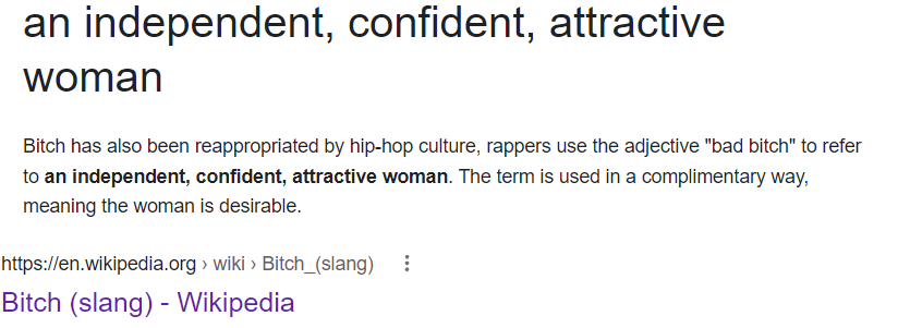 Bad bitch definition from Wikipedia