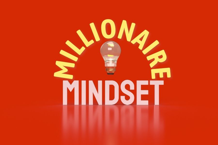 Millionaire Mindset with red background