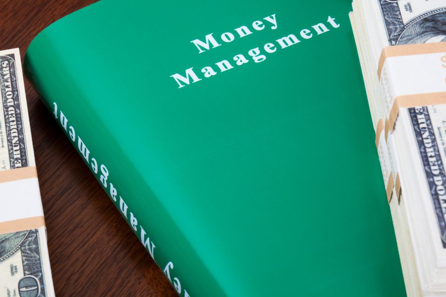 A close up from a money management book