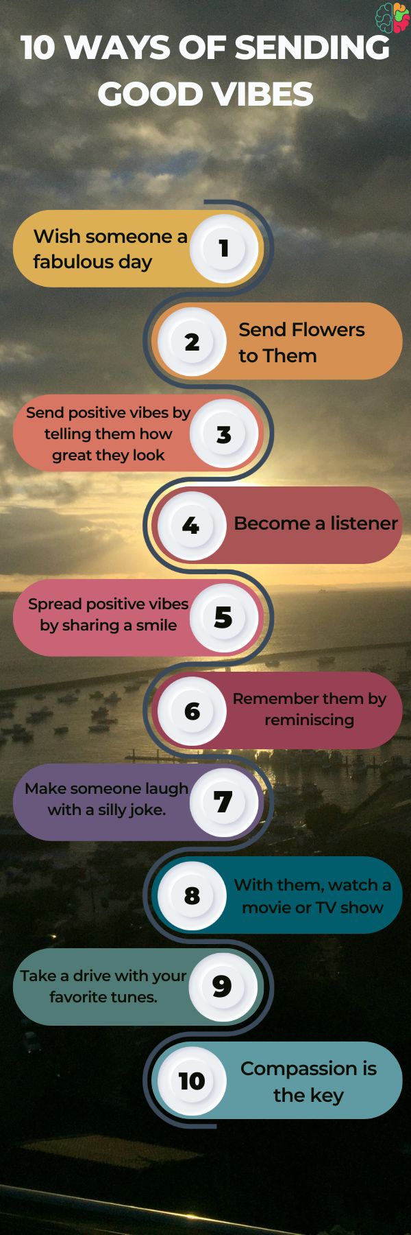 infographic 10 ways of sending good vibes