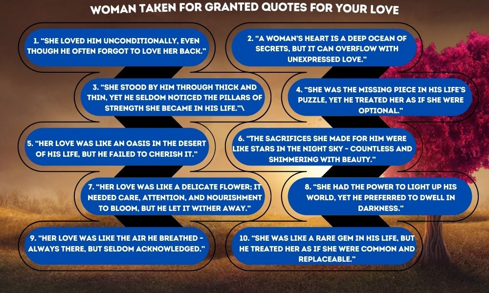 Women taken for granted quotes