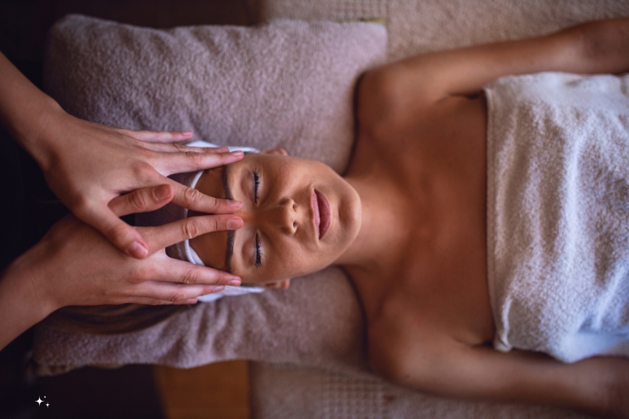 woman enjoying a massage 
