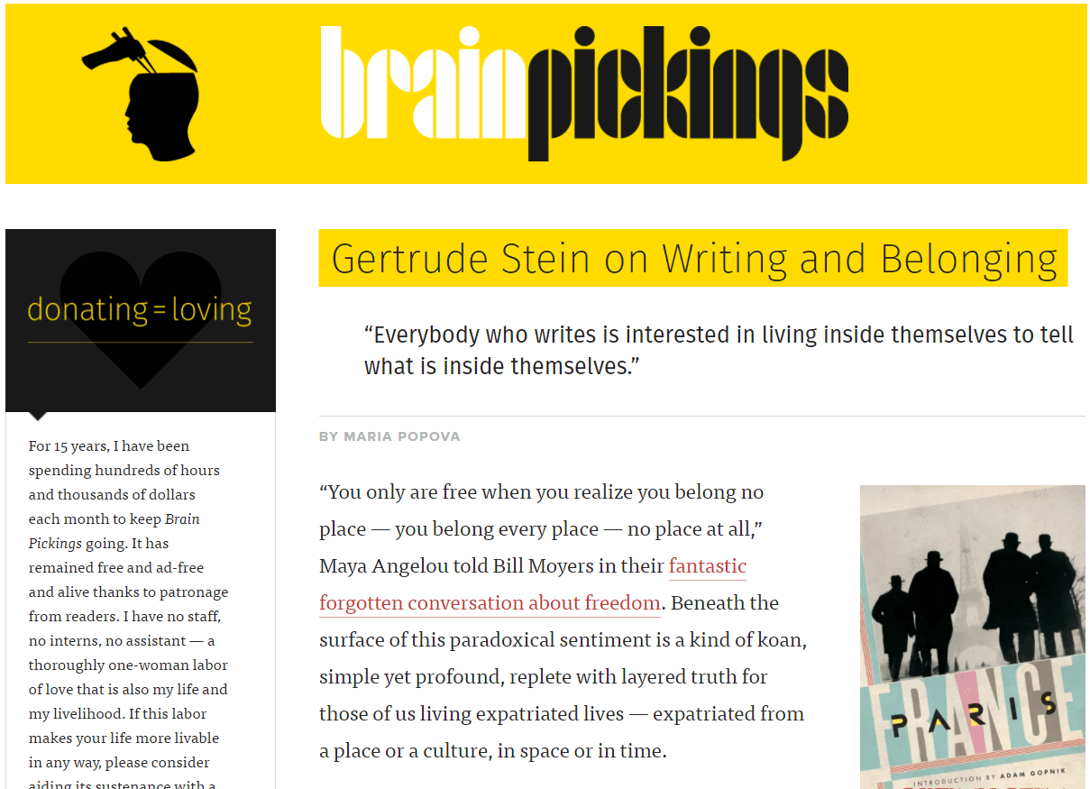 Brain Pickings website