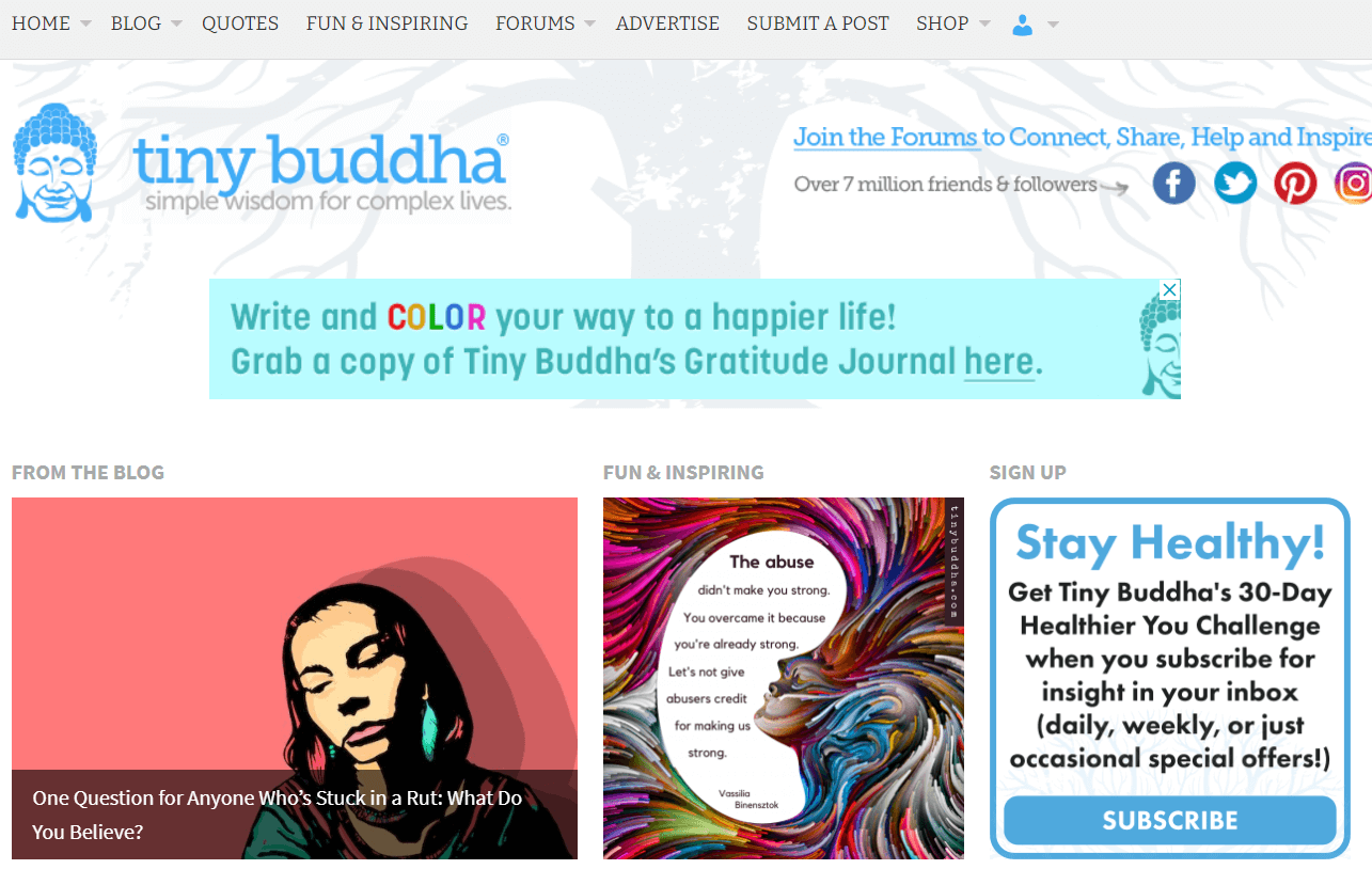 tiny buddha website