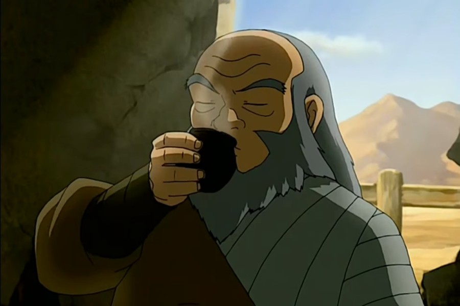 Uncle Iroh drinking tea