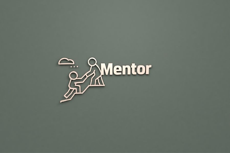 Mentor with light text and symbolic characters