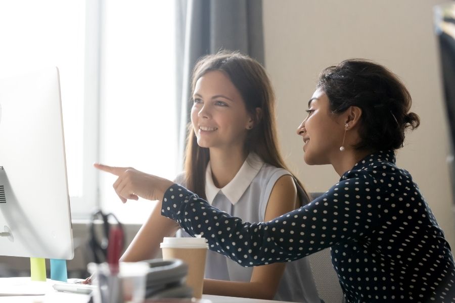 A personal mentor is teaching to her student