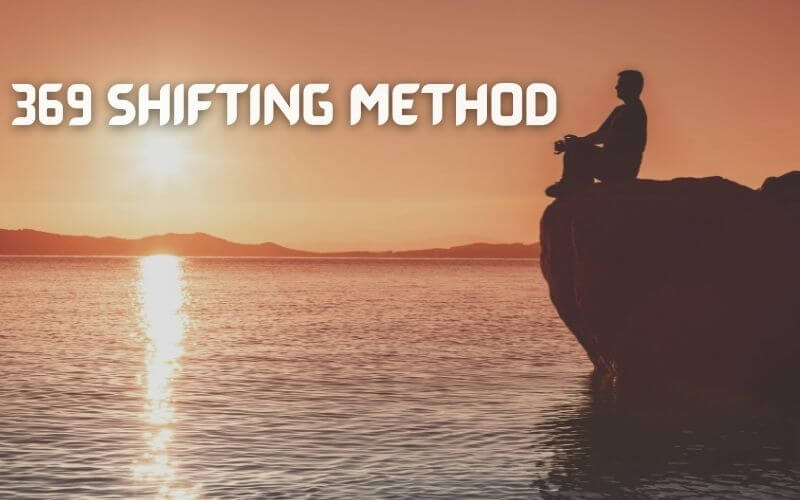 A man doing meditation in the sunset with 369 shifting method