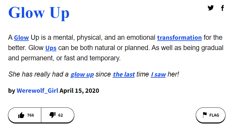 Glow Up definition In Urban Dictionary