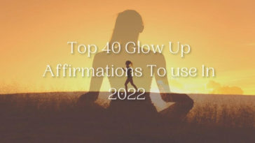 40 glow up affirmations with wellness and health concept