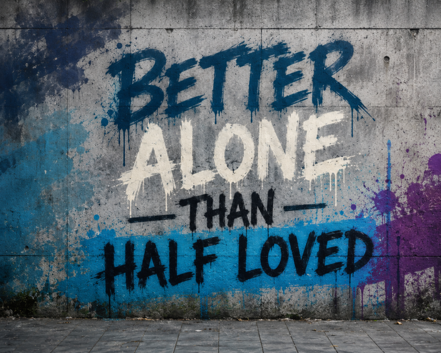 BETTER ALONE THAN HALF LOVED