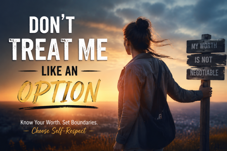 DON'T TREAT ME LIKE AN OPTION
