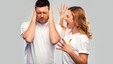 My wife yells at me! conflict and feelings concept unhappy couple arguing