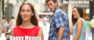 A man distracted by other woman for happy memes