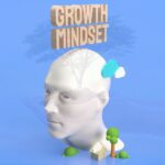The head and wood text for growth mindset quotes concept