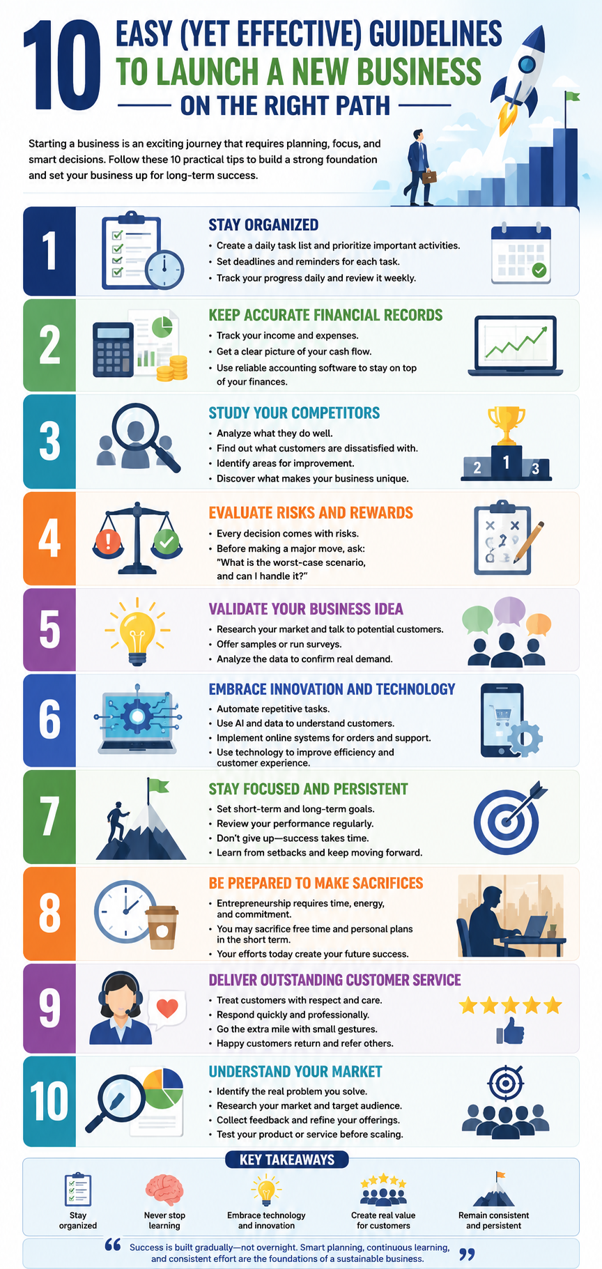 10 practical tips for starting a successful business infographic